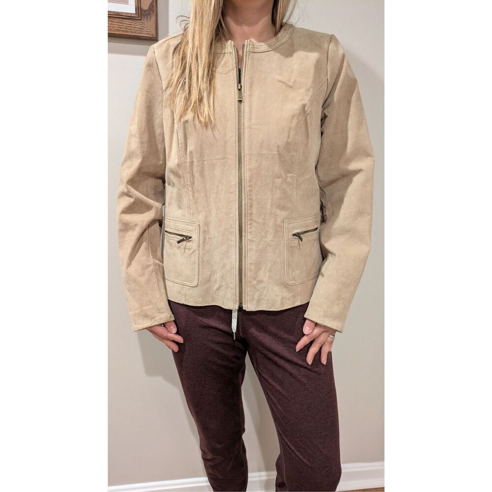 Dennis by Basso Women's Suede Jacket Tan Size Medium